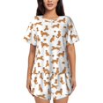thumbnail image 1 of Cauagu Labrador Retriever Chien pour Femmes Ensemble de Pyjama Col Rond, Pyjamas à Manches Courtes Ensemble de Vêtements de Nuit Doux Ensemble de Pyjamas d'Été Ensemble de Détente 2 Pcs Pj-Moyen, 1 of 6