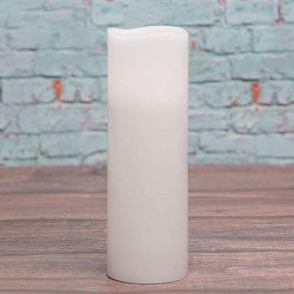Richland Flameless LED Pillar Candle White Wavy Top 3"x9" Set of 6