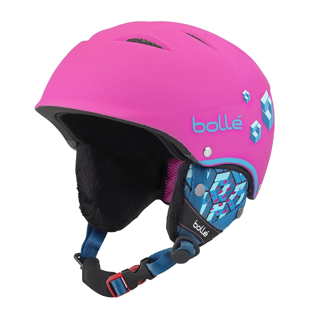 Bolle Winter B-Free Soft Pink Neon Blocks 49-53cm 31468 Ski Helmet Click-to-Fit by Bolle