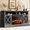 Gray, variant on Electric Fireplace TV Stand for 75 inch TVs Farmhouse TV Console with 23″ Fireplace, Gray