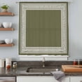 thumbnail image 5 of Olive Green Greek Key Sheer Curtains 45 Inches Long, Geometric Greece Ancient Farmhouse Geo Light Filering Curtains, Breathable Simi Curtain Privacy Drapes for Kitchen Bathroom Small Window Treatment, 5 of 9