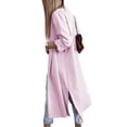 thumbnail image 4 of SAYOO, gabardina abierta por delante para mujer, cárdigan largo de manga 3/4 informal holgado de Color sólido para ropa de calle de otoño SAYOO  moda, 4 of 5
