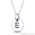 thumbnail image 3 of Initial Letter "E" Engraved Tiny 11x8mm (0.4"x0.3") Circle Pendant & Chain Necklace in .925 Sterling Silver, 3 of 3