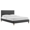thumbnail image 3 of Modway Yasmine Channel Tufted Performance Velvet Full Platform Bed in Charcoal, 3 of 5