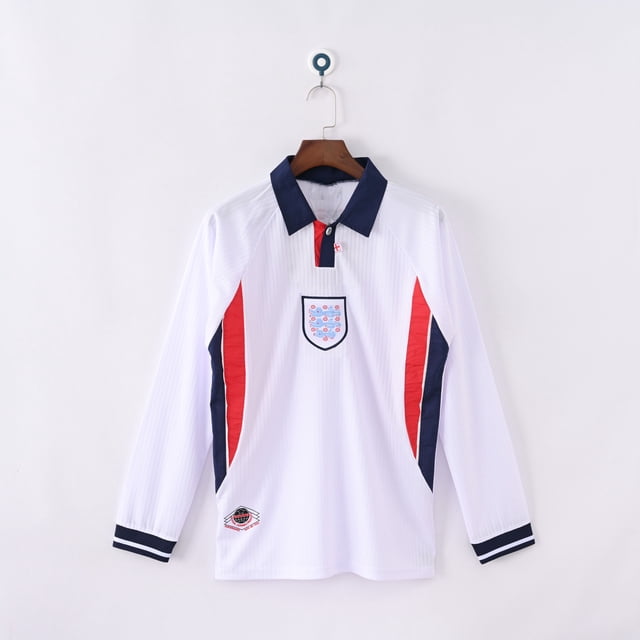 1998 England Home Long Sleeve. Football Classic Jersey