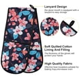 thumbnail image 4 of Dailycode Double Sided Oven Mitt with Loop Heat Resistant Kitchen Long Potholders 7" x 35" Watercolor Flowers and Leaf, 4 of 6