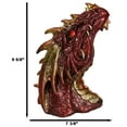 thumbnail image 2 of Fantasy Volcanic Fire Red Spiked Dragon Head Wall Decor Plaque With LED Lights, 2 of 8