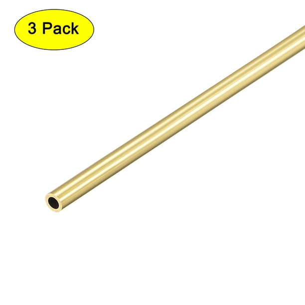 Tubo redondo de latón Uxcell, tubo recto sin costura 3mm x 0.5mm