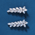 thumbnail image 4 of Miallo 2-Pack Silver Crystal Leaf Hair Clips, Sparkling Rhinestone Bridal Barrettes for Wedding & Evening Prom Accessories, 4 of 6