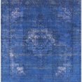 thumbnail image 1 of Ahgly Company Indoor Square Mid-Century Modern Sapphire Blue Persian Area Rugs, 4' Square, 1 of 6