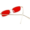 thumbnail image 4 of SHAR Red retro rectangular sunglasses for women men narrow square hip hop small frame sunglasses, 4 of 5