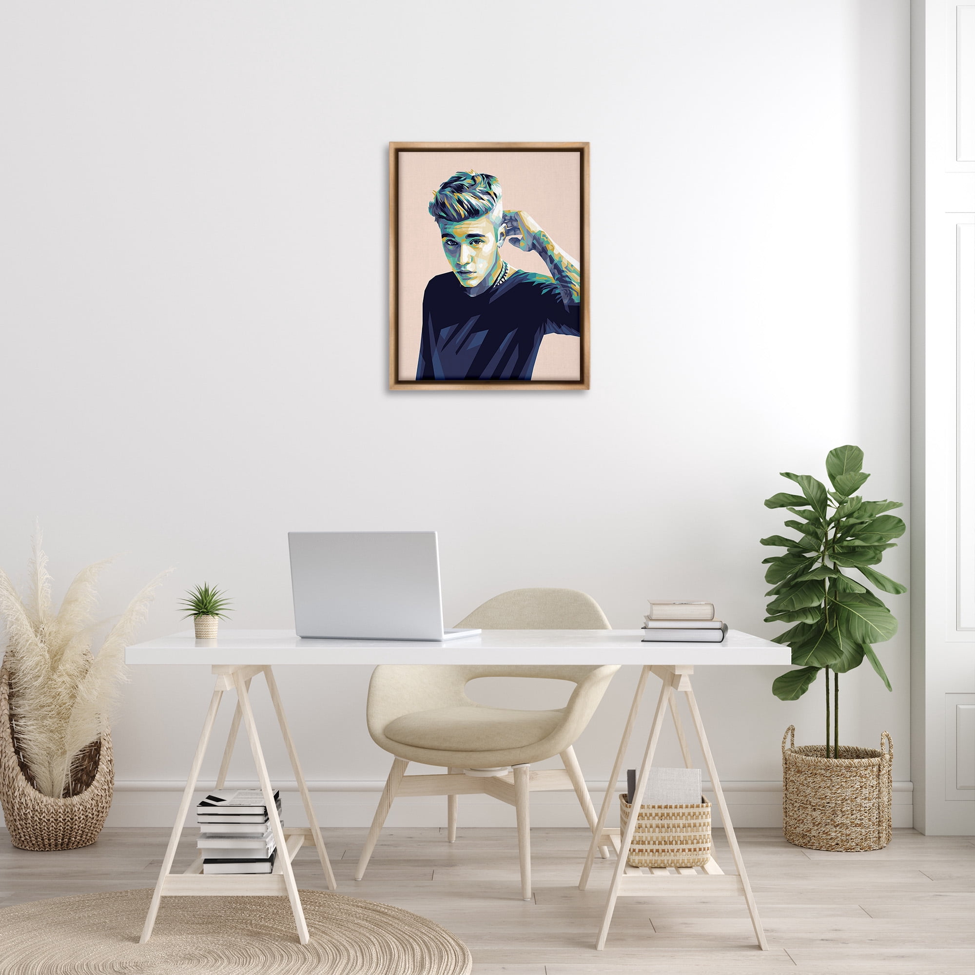 Stupell Industries Justin with Subtle Hues Abstract Painting Brown Floater Framed Canvas Art Print Wall Art, 25 x 31