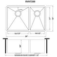 thumbnail image 3 of Ruvati 29-inch Undermount 60/40 Double Bowl Zero Radius 16 Gauge Kitchen Sink, 3 of 10