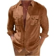 thumbnail image 2 of HUPOM Lightweight Summer Cardigan Button Long Sleeve Button Down Casual Solid Mens Cardigan Sweater Brown XL(US:10), 2 of 9