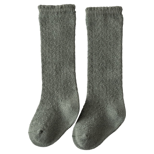 WIFORNT Baby Long Socks, Elastic Hollowed Solid Color Soft Lightweight Socks for Girls Boys