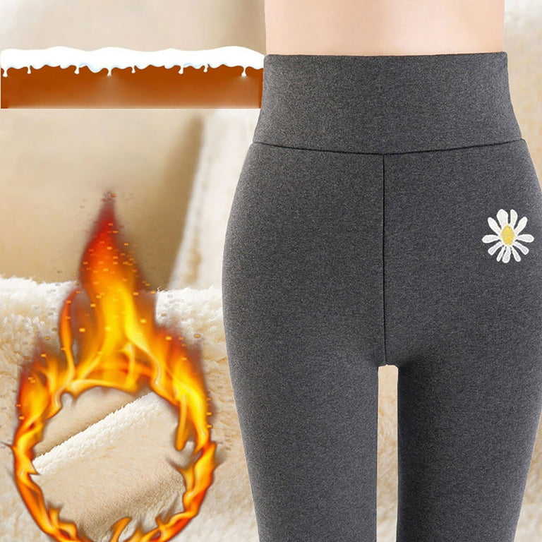 Pgeraug Leggings for Women Daisy Warm Winter Tight Thick Wool