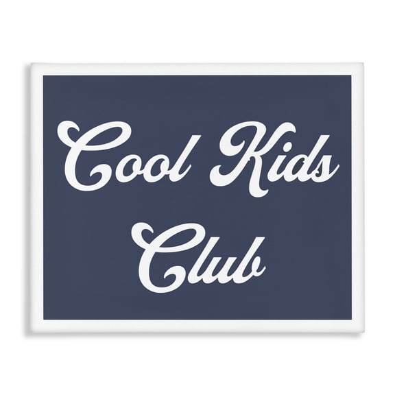 Stupell Industries Contemporary Cool Kids Club Blue Phrase Canvas Art, 20 x 16, by Lil' Rue