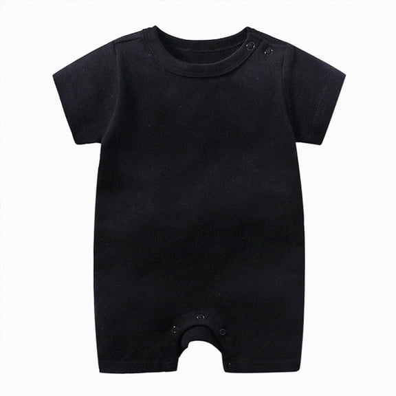 Xudanell Baby Onesies,Newborn Onesies Boy,Summer Short Sleeve Thin Cotton Newborn Clothes Baby Jumpsuit Cute Print Clothes for Boys Girls (Black, 12-18 Months)