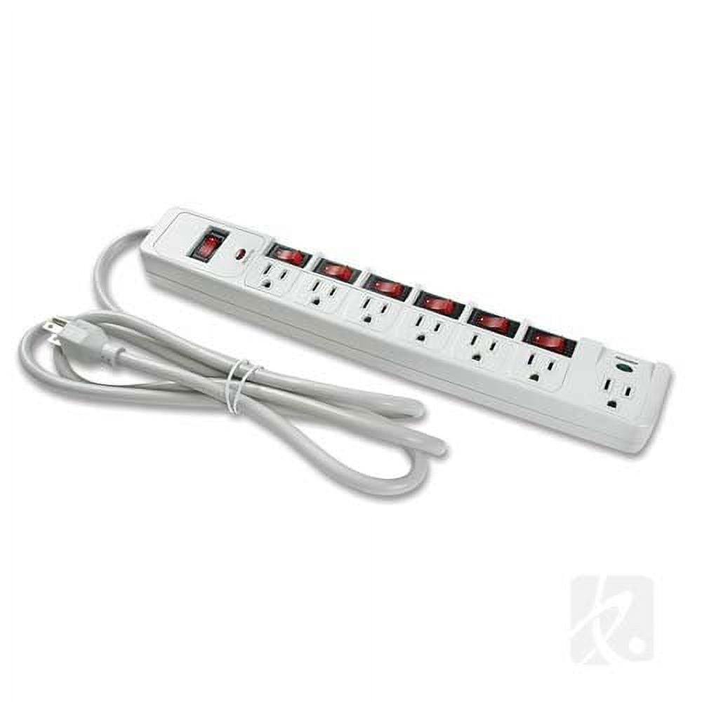 Generic 112 0205 7 Outlet Surge Protector with Individual Switches
