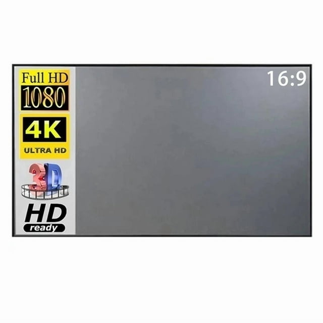 Écran de Projecteur 16:9 Pliable Anti-Lumière Gris Tissu Réfléchissant, Facile à Installer