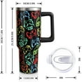 thumbnail image 5 of Gamers Gifts for Men Boys, Gaming 40 Oz Tumbler Cup with Handle and Lid Straw, Cool Gifts for Teen Boy Girls/Boyfriend, Gamepad Game Lovers Water Bottle 1PC, 5 of 6