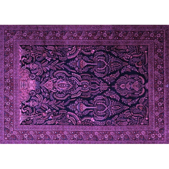 Ahgly Company Indoor Rectangle Persian Purple Traditional Area Rugs, 2' x 4'