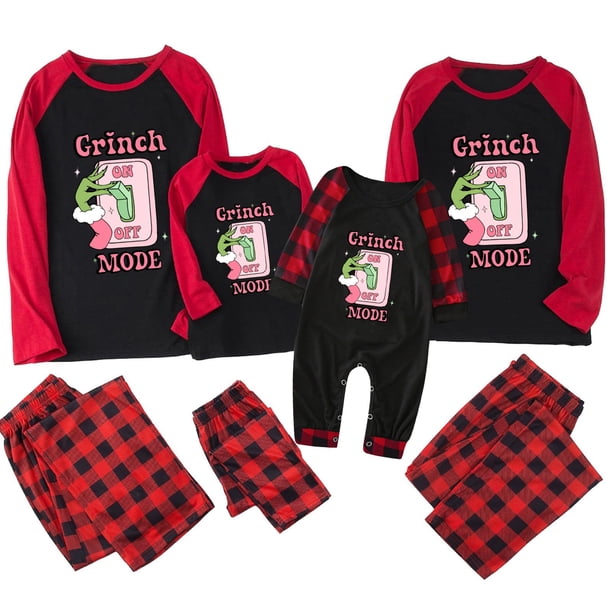 Pijamas navideños a juego Grinch - TKing Fashion 2024 Nuevos conjuntos de pijamas navideños familiares a juego Grinch, pijamas navideños navideños para parejas, adultos y niños, Hombres L