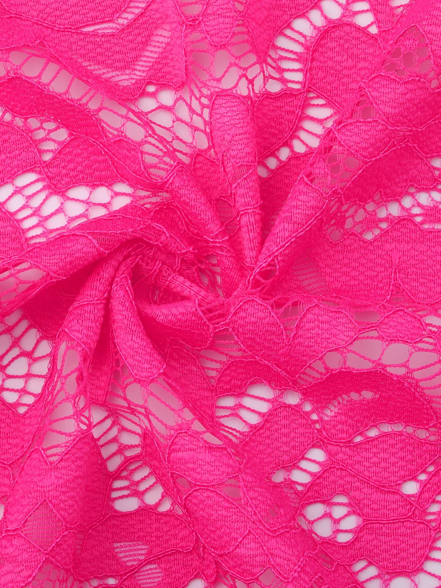 DARING DIVA Lace Cardigan Stand Collar Short Elegant Shrug XL Hot Pink