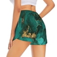 thumbnail image 3 of Haiem Green Gold Glitter Women's 2 in 1 Running Shorts - Lightweight Athletic Workout Gym Yoga Breathable Sports Shorts Liner with Phone Pockets-XX-Large, 3 of 9