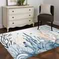 thumbnail image 4 of Blue Ocean Area&nbsp;Rug 3x5ft Coral Starfish Seagrass Fish Non-Slip&nbsp;Washable Square&nbsp;Rugs Soft Felt Indoor Floor Mat for Bedroom Kitchen Living Room Bathroom, 4 of 9
