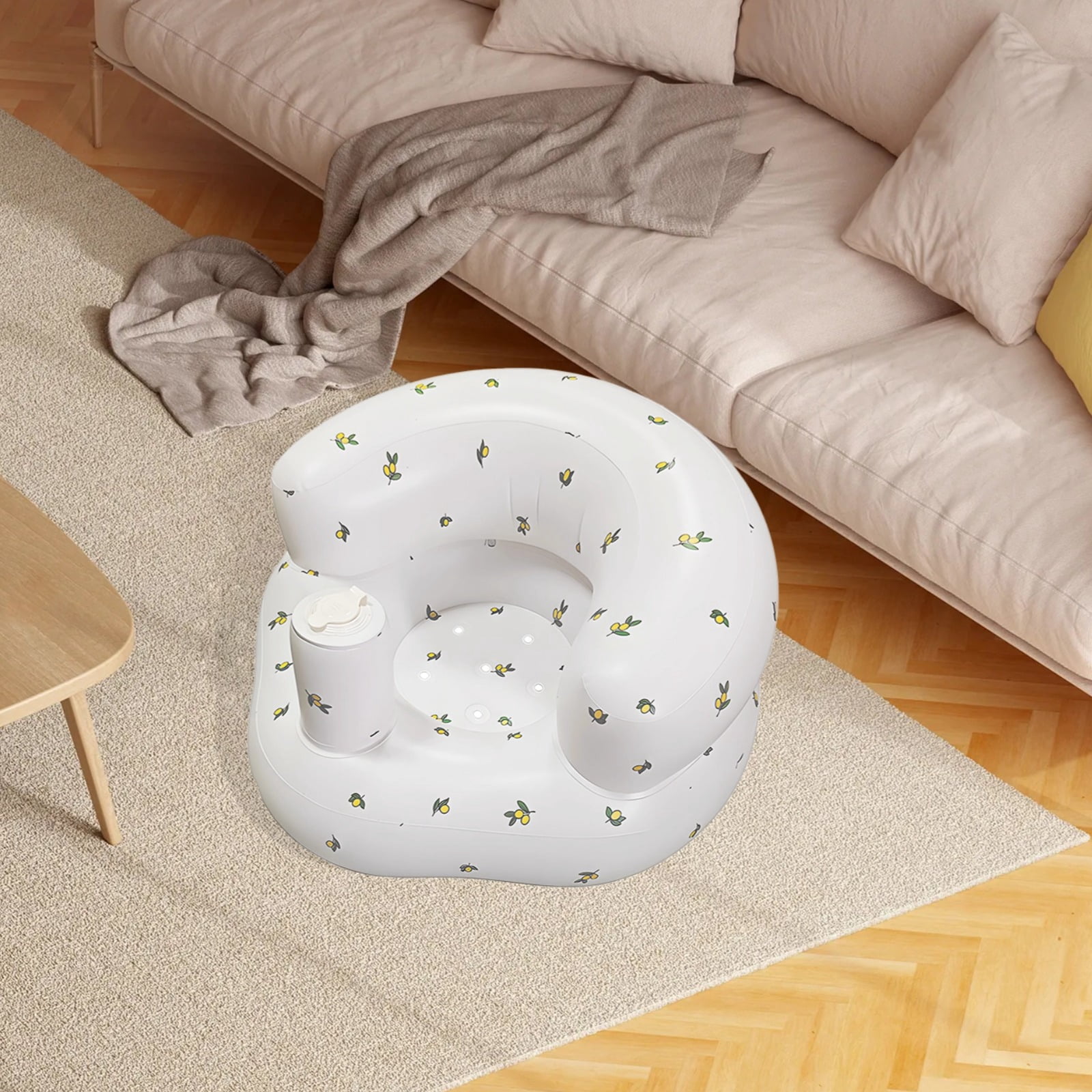 Inflatable Sitting Chair, PVC Seat for 3-36 Months, Soft and Stable, Adjustable for Sitting Up, Anti-Slip Base, Portable for Travel, Picnic, and Beach