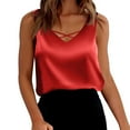 thumbnail image 2 of Bovxnpu Womens Plus Size Tops, Womens Silk Satin Tank Tops V Neck Casual Cami Sleeveless Camisole Blouses Summer Basic Tank Shirt S, 2 of 5
