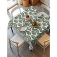 thumbnail image 2 of Sage Green Pine Leaves Suqare Tablecloth - 60 x 60 Inch, Abstract Art Geometric Gray Plaid Waterproof & StainResistant Tablecloth, Washable Oil-proof Table Cover for Dining/Party/Wedding/Buffet, 2 of 9