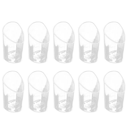 

NUOLUX 20pcs Mini Dessert Cups Elegant Clear Slanted Appetizer Cups for Party (White)