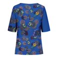 thumbnail image 5 of Wancir Summer Tops for Women 2025 Casual Short Sleeve Pullover Tunic T Shirts Ethnic Floral Print Button Spring Blouses, 5 of 5