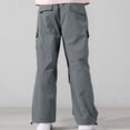 thumbnail image 6 of DJDLJWCJ Teen Boys School Uniform Pants Straight Fit Wide Leg Cargo Pants Elastic Waist Comforty Lightweight Pants Dark Gray Size 9, 6 of 6