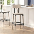 thumbnail image 3 of Flash Furniture Commercial Grade Barstool, Industrial Wood Seat, Antique White (Set of 2), 3 of 17