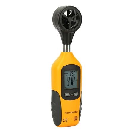 Fugacal Handheld Thermomoter, Wind Speed Meter,HT-81 Mini Handheld LCD Display Digital Anemometer Wind Speed