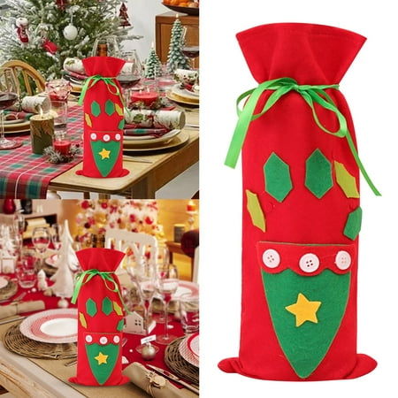 

Christmas Decorations New Wine Bottle Sets Champagne Wine Bags Christmas Candy Bags Christmas Supplies