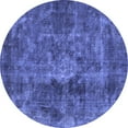 thumbnail image 1 of Ahgly Company Indoor Round Oriental Blue Industrial Area Rugs, 6' Round, 1 of 4