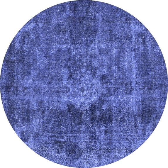 Ahgly Company Indoor Round Oriental Blue Industrial Area Rugs, 6' Round