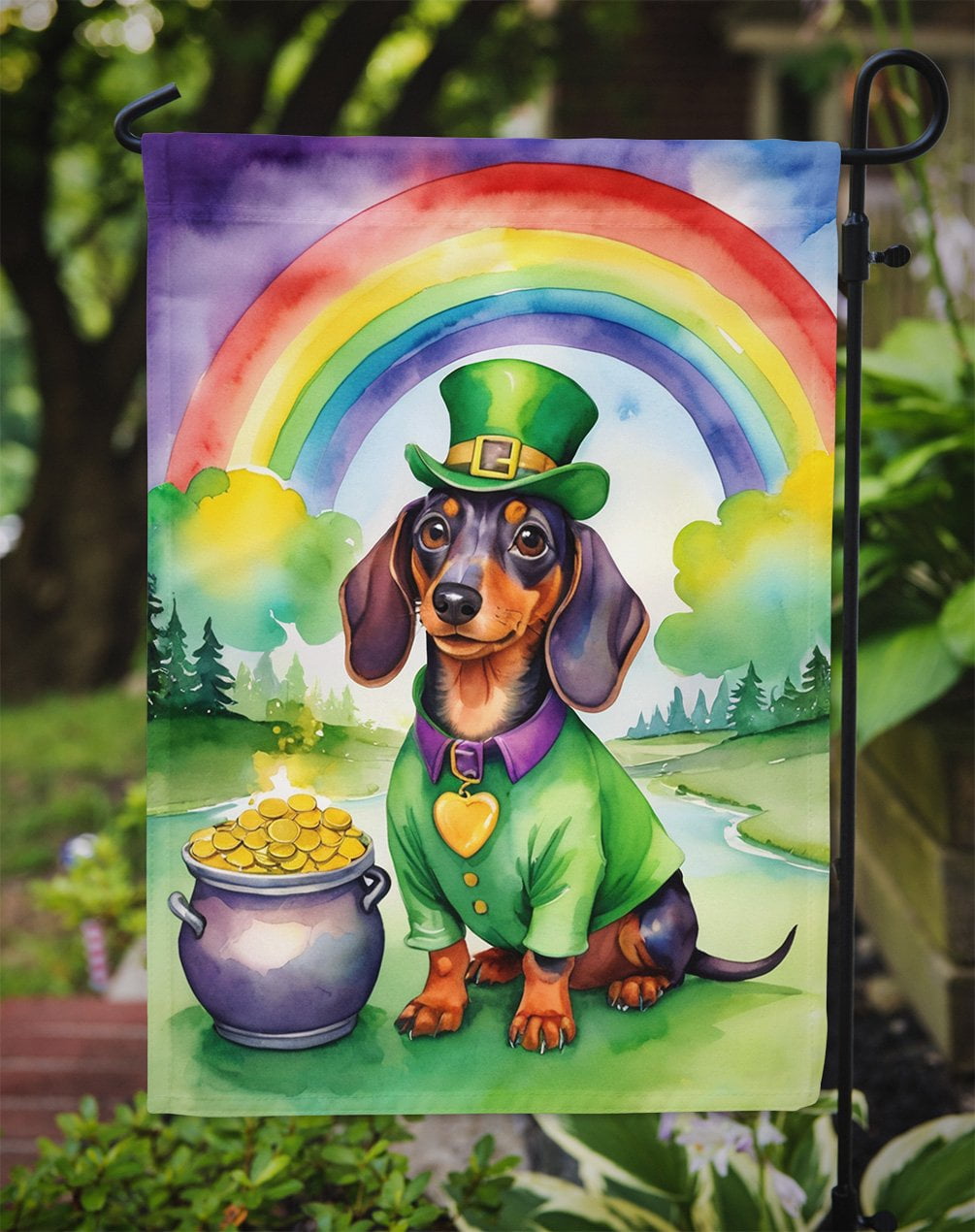 Dachshund St Patrick's Day Garden Flag 11.25 in x 15.5 in