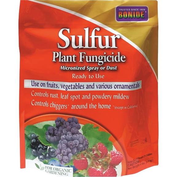 Bonide Sulfur Plant Fungicide Micronized Dust or Spray - For Outdoor Plants - 4 lbs