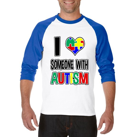 Artix - Mens Raglan Sleeve Baseball T-Shirts - I Love Someone With Autism
