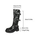 thumbnail image 5 of Dakaela Knee High Boots Women Square Toe Pull on Riding Boot Buckles Wide Calf Platform Winter Dress Shoes, 5 of 7