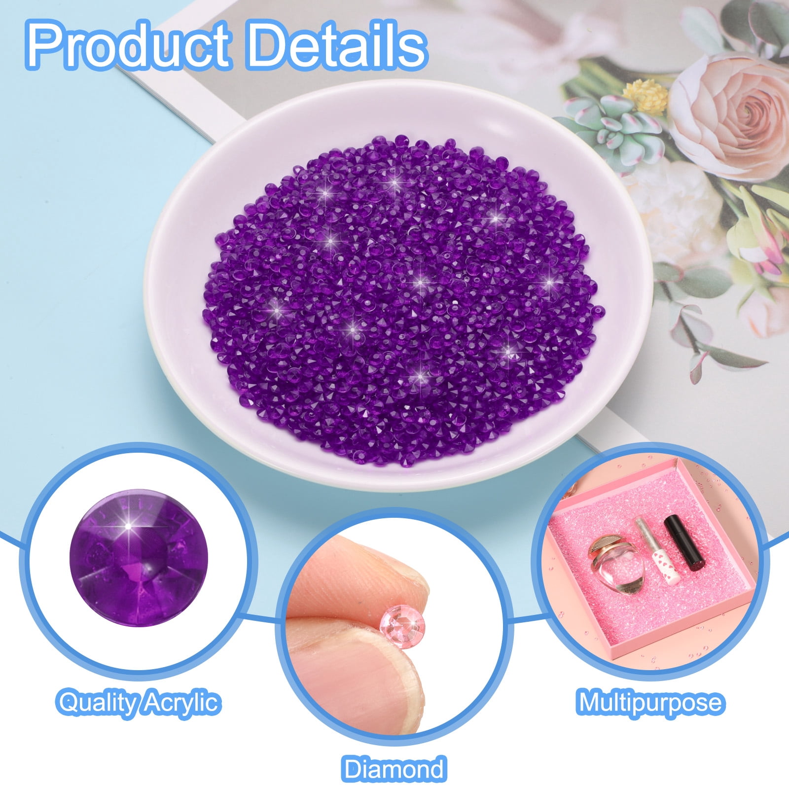Unique Bargains Elegant Wedding Table Scatter Confetti for Decorations Dark Purple 0.18"