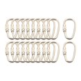 thumbnail image 1 of Juego de 20 anillos genéricos para llavero, mosquetón, piezas resistentes para colgar, ganchos metálicos con cierre de tornillo en forma de D., 1 of 9