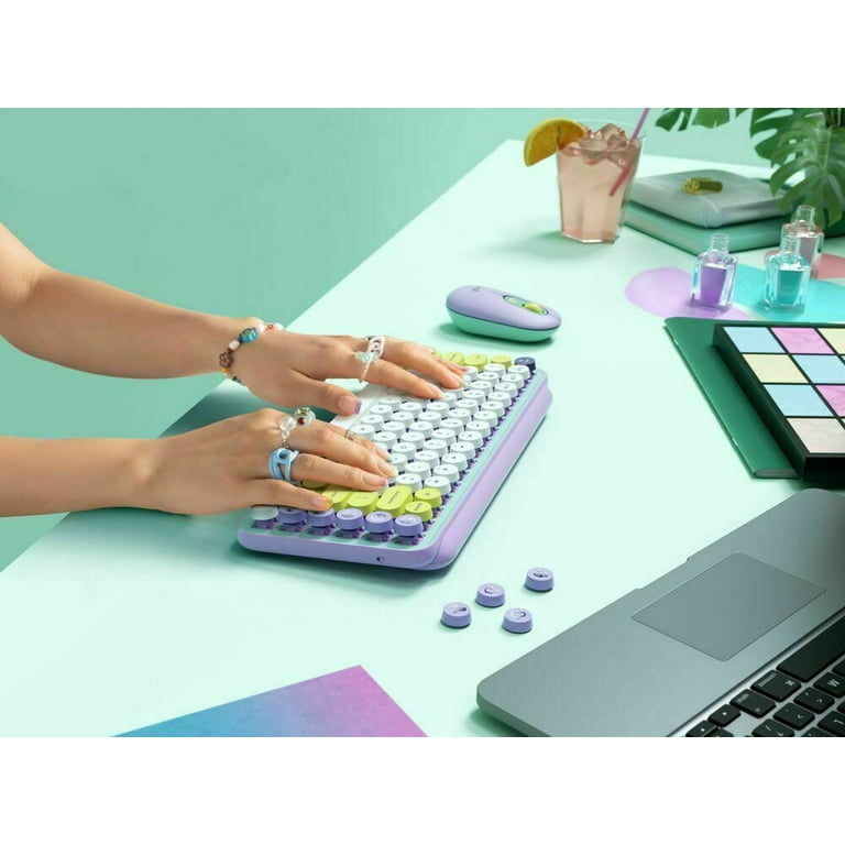 Logitech POP Keys Wireless Mechanical Keyboard With Emoji Keys (Daydream Mint) Bundle Logitech POP Keys Wireless Mechanical Keyboard With Emoji Keys (Daydream Mint) Bundle