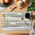 thumbnail image 2 of Placemats Set of 6, Sage Green Woven Placemat, Linen Place Mats for Kitchen/Dining Tables, Modern Abstract Grey Striped Art Washable Table Mats for Party, 2 of 8