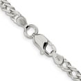 thumbnail image 6 of Diamond2Deal 925 Sterling Silver 4.25mm 6 Side Diamond-Cut Flat Double Curb Chain Necklace for Women 20", 6 of 6